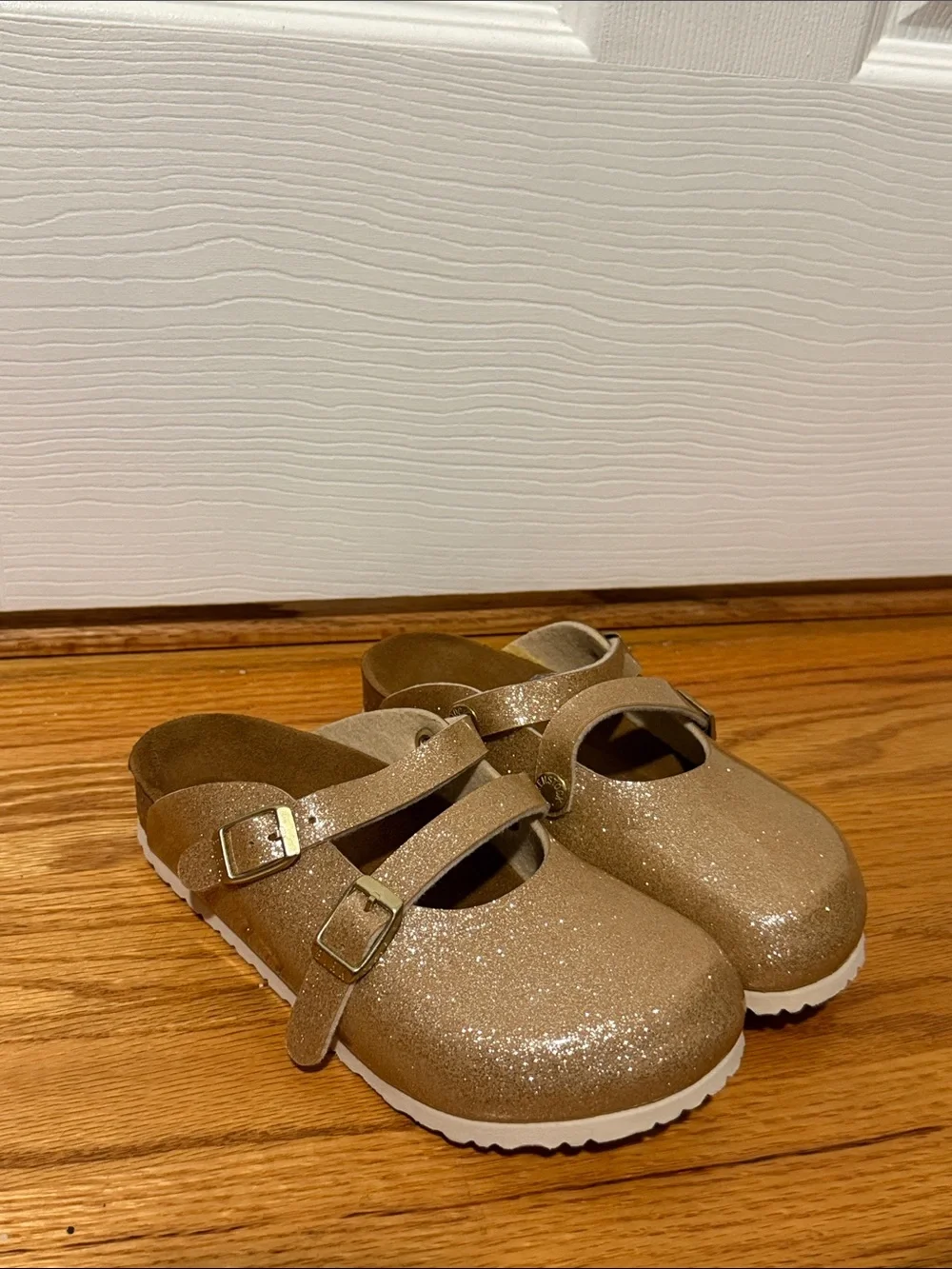 Birkenstock Kids Glitter Gold Mary Jane Sandals